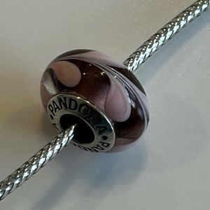 Pandora Murano Glass Purple Swirl Charm
